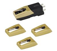 Aguja para Reproductor de Discos, Cartucho Mejorado para Reproductor de Discos con lápiz Capacitivo de Diamante de Repuesto para Crosley, Ion, LP, fonógrafo y más (Dorado)