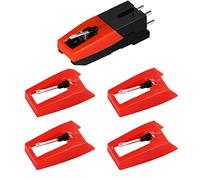 Aguja para reproductores de registros, 1 cartucho de reproductor de discos con 4 piezas de repuesto para Crosley, Victrola, ION, LP, Phonograph