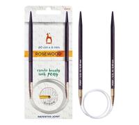 Agujas circulares Pony Rosewood para tejer madera 60cm 6.00mm - 1ud