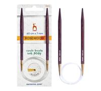 Agujas circulares de madera Pony Rosewood 60 cm 7.00 mm - 1 unidad