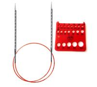 Agujas circulares ergon micas addiNovel (tambi n conocidas como Rocket 2 Squared) con cord n rojo y calibre de aguja de 100 cm (40 pulgadas) (US