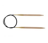 Agujas circulares fijas KnitPro Basix Birch, 150 cm, madera de abedul natural, 3,75 mm