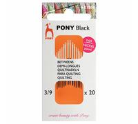 Agujas de coser a mano de pony: entre: negro con ojo blanco: talla 3-9