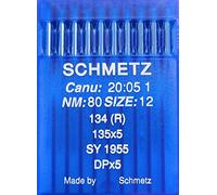 SCHMETZ 10 agujas de pistón redondo para máquinas de coser, sistema 134 (R) Industrial St 80