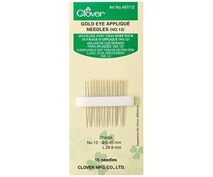Agujas de Coser Clover 497/12 Largos para el número de solicitud 12, 46 x 28.8 mm, 15 Piezas
