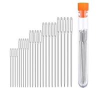 Agujas de coser con ojal grande, 50 unidades, agujas de coser grandes, agujas de coser a mano, agujas grandes de 4,2 cm, 4,6 cm, 5,2 cm, 5,6 cm, 6 cm (50)