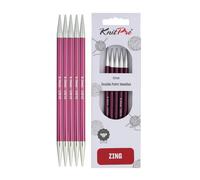 Agujas de doble punta KnitPro Zing de 15 cm (6"") | Talla 10 (EE. UU.) (6 mm)