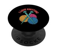 Agujas de hilo I Love Knitting Colores PopSockets PopGrip Adhesivo