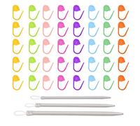 Agujas de lana de aluminio, multicolor, juego de 3 y marcadores de punto de bloqueo de plástico, paquete de 40
