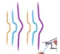 Agujas de punto curvas para trenzas, set de 6 piezas multicolor en diferentes tamaños, herramientas de aluminio para tejer cables y patrones