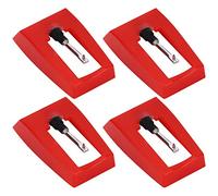 Agujas de reproductor de discos 4pcs, fonógrafo st ylus electric de tocadiscos de reemplazo de accesorios de la aguja de placa giratoria con caja de almacenamiento transparente