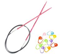 Agujas de tejer circular de KnitPro Dreamz 32 pulgadas 2 (80 cm 2.75 mm) con 10 marcadores de puntada coloridos