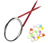 Agujas de tejer circular de KnitPro Dreamz 32 pulgadas 8 (80 cm 5.00 mm) con 10 marcadores de puntada coloridos