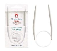 Agujas de Tejer Circulares de Aluminio Pony Classic 40 cm 6.00 mm - 1 Unidad