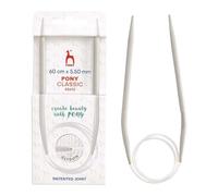 Agujas de tejer circulares de aluminio Pony Classic, 60 cm, 5.5 mm - 1 unidad