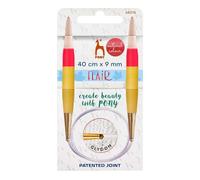 Agujas de tejer circulares de madera Pony Flair 40 cm 9 mm - 1 unidad