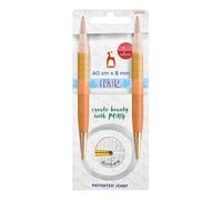 Agujas de tejer circulares de madera Pony Flair 60 cm 8 mm - 1 pieza