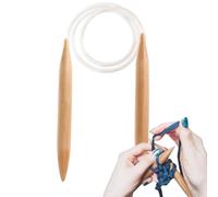 Agujas de Tejer Circulares de Madera - Tejedoras Jumbos Ligeras Herramientas para Tejer Agujas de Hilo Grueso | Palitos de tejer de madera natural de gran tamaño para suéter, bufanda, sombrero y manta