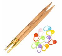 Agujas de tejer circulares intercambiables addi Click de madera de olivo de 5 pulgadas (13 cm), tama o 13 (9,0 mm), ligeras, c lidas, con punta c