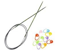 Agujas de tejer circulares KnitPro Dreamz de 16 pulgadas, tamao 0 (40 cm, 2,00 mm) con 10 marcadores de puntadas de colores