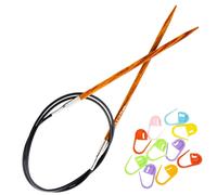 Agujas de tejer circulares KnitPro Dreamz de 16 pulgadas, tamaρo 5 (40 cm, 3,75 mm) con 10 marcadores de puntadas coloridos