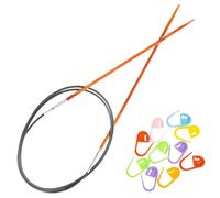 Agujas de tejer circulares KnitPro Dreamz de 47 pulgadas, tamaρo 1 (120 cm, 2,25 mm) con 10 marcadores de puntadas coloridos