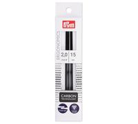 Agujas de tejer Prym Ergonomics de 6"" de doble punta de carbono de 2,0 mm, 5 unidades, color negro