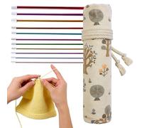 Agujas de tejer - Suministros ergonómicos largos para ganchillo - Kit completo de agujas de tejer, para mujeres, principiantes, adultos - Realización de Bufandas, Plaids, Hilos, Ocio creativo en Dom
