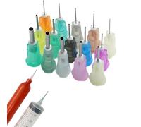 Agujas dispensadoras de jeringa de punta roma recta de 1/2 pulgada para pegamento líquido industrial, longitud de las agujas 13 mm, 1,3 mm (ID) x 1,62 mm (DO), longitud total 30 mm, 16 g, color blanco