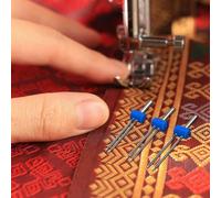 Agujas dobles de acero inoxidable para máquinas de coser, agujas dobles de 234 mm para crear líneas de puntada paralelas en telas finas a medianas