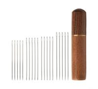 Agujas grandes para coser ojos, 20 agujas de hilo de bordado de varios tamaños para proyectos de costura a mano y manualidades, metal resistente al óxido con estuche de almacenamiento de sándalo