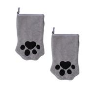 Agujas para gatos - 2 guantes de gato para el aseo | Suministros para mascotas de doble cara secado de baño rápido para limpiar el baño de viaje para viajes a casa a pelo
