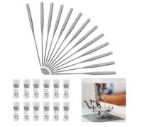 Agujas para máquina de coser, 120 agujas universales para máquina de coser, tamaños surtidos 65/9, 75/11, 80/12, 90/14, 100/16, 110/18, accesorios de costura para hermano, Janome (plata)