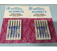 SCHMETZ - Agujas para máquinas de coser | 5 Agujas para Pespuntear (agujas Quilting) | 130/705 H-Q | Grosor de aguja 75/11 (3x) y 90/14 (2x) | Adecuadas para patchwork y acolchado