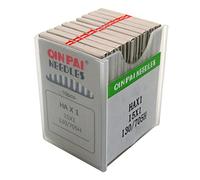 Agujas QINPAI - 100 agujas de coser de vástago plano 15x1#HAX1 compatibles con Janome Brother Singer Viking (tamaño de aguja: 11/75)
