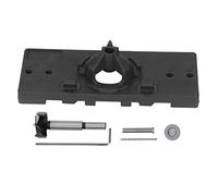 Agujero de la bisagra sierra Jig ABS Guía de perforación de bisagra oculta Herramienta del colocador del locator para taladro de banca Máquinas de perforación vertical de (Negro)