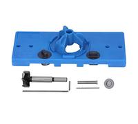 Agujero de la bisagra sierra Jig ABS Guía de perforación de bisagra oculta Herramienta del colocador del locator para taladro de banca Máquinas de perforación vertical de (Azul)