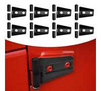 Agulier Compatible con embellecedor de bisagra de puerta, kit original de bisagras de puerta, accesorios exteriores para Jeep Wrangler JK JKU Sport Rubicon Sahara X 2007-2018 (8 unidades, negro)