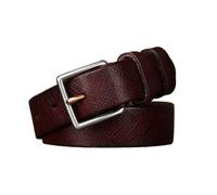 AGUTALITHIC Cinturón con Estampado De Serpiente En Relieve para Hombre Y Mujer Fino Cinturones 2,8cm De Ancho Correa Vintage Hebilla Cuadrada Plateada(105cm/41, Red)