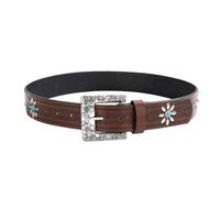 AGUTALITHIC Cinturón con Relieve Remache con Incrustaciones De Rhinestone Turquesa Cinturones con Tachuelas Hebilla Grabada Flor(110cm/43, B)