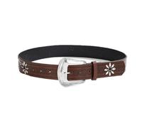 AGUTALITHIC Cinturón con Relieve Remache con Incrustaciones De Rhinestone Turquesa Cinturones con Tachuelas Hebilla Grabada Flor(100cm/39, A)