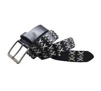 AGUTALITHIC Cinturón Con Tachuelas Metal Punk Rock Remaches En Cruz Y Círculo Ojales Cinturones De Cuero Para Hombre Mujer Accesorios Góticos(115cm/45, Black)