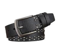 AGUTALITHIC Cinturón con Tachuelas Western Punk Rock Doble Hilera Remache Redondo Y Cuadrado De Cuatro Mordazas Cinturones De Cuero Sintético Relieve(115cm/45, Black)