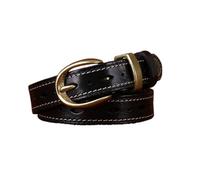 AGUTALITHIC Cinturón De Cuero con Costuras Finas para Mujer, 2.3cm De Ancho Correa De Moda para Pantalones Vaqueros Cinturones con Hebilla Dorada Resistente(105cm/41, Black)