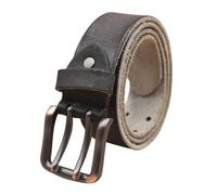 AGUTALITHIC Cinturón De Piel De Vaca Vintage De Doble Punta para Hombres Y Mujeres De Alta Resistencia Correa De Piel De Grano Completo De 2 Agujeros Cinturones(110cm/43, Black)