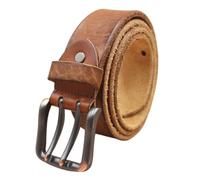 AGUTALITHIC Cinturón De Piel De Vaca Vintage De Doble Punta para Hombres Y Mujeres De Alta Resistencia Correa De Piel De Grano Completo De 2 Agujeros Cinturones(110cm/43, Brown)
