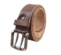 AGUTALITHIC Cinturón De Piel De Vaca Vintage De Doble Punta para Hombres Y Mujeres De Alta Resistencia Correa De Piel De Grano Completo De 2 Agujeros Cinturones(120cm/47, Coffee)