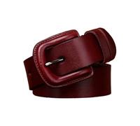 AGUTALITHIC Cinturón De Piel De Vacuno Artesanal para Hombre Mujer Vaqueros, Pantalones Y Vestidos Hebilla De Piel Cinturones Informal De 3.3cm De Ancho(120cm/47, Reddish Brown)