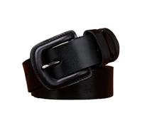 AGUTALITHIC Cinturón De Piel De Vacuno Artesanal para Hombre Mujer Vaqueros, Pantalones Y Vestidos Hebilla De Piel Cinturones Informal De 3.3cm De Ancho(130cm/51, Black)