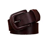 AGUTALITHIC Cinturón De Piel De Vacuno Artesanal para Hombre Mujer Vaqueros, Pantalones Y Vestidos Hebilla De Piel Cinturones Informal De 3.3cm De Ancho(100cm/39, Coffee)